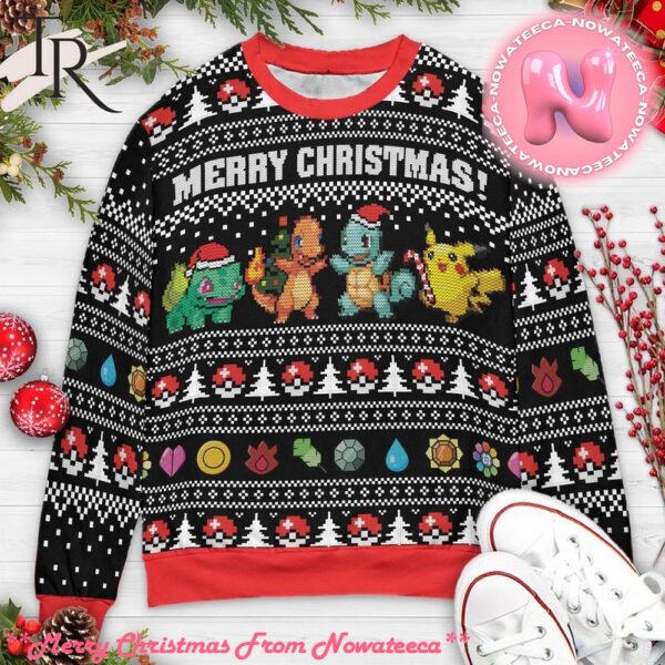 Kanto Starters Pokemon Christmas Ugly Sweater Gift For Men And Women