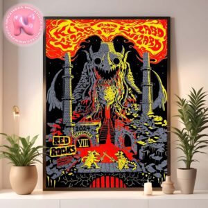 King Gizzard And The Lizard Wizard Concert Live Show Music Poster For Red Rock In Morrsion Colorado On September 8th 2024 Home Decor Poster Canvas