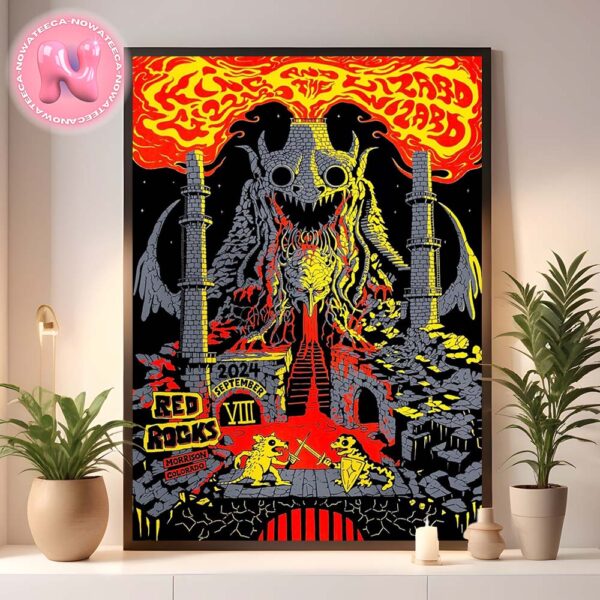 King Gizzard And The Lizard Wizard Concert Live Show Music Poster For Red Rock In Morrsion Colorado On September 8th 2024 Home Decor Poster Canvas