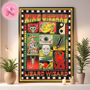 King Gizzard And The Lizard Wizard Music Live Show Poster For Theastro Amphitheater In Omahane On September 6th 2024 Home Decor Poster Canvas