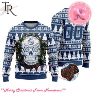 LIGA MX Club Puebla Special Sugar Skull Christmas Ugly Sweater Gift For Men And Women