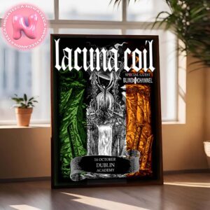 Lacuna Coil With Special Guest Blind Channel Live Show Concert Poster For Academy In Dublin On October 16th 2024 Home Decor Poster Canvas