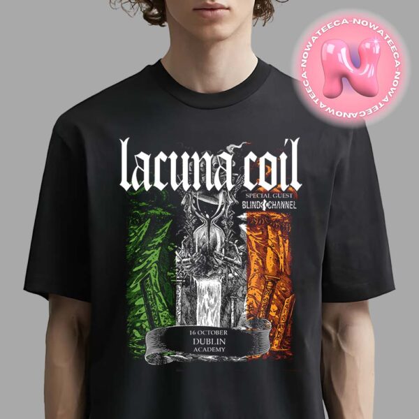 Lacuna Coil With Special Guest Blind Channel Live Show Concert Poster For Academy In Dublin On October 16th 2024 Unisex T-Shirt