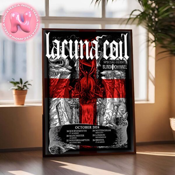 Lacuna Coil With Special Guest Blind Channel Tour Dates On October 2024 Home Decor Poster Canvas