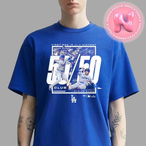 Los Angeles Dodgers Shohei Ohtani Heather Royal 50-50 Home Rund And Stolen Bases 2024 Unisex T-Shirt