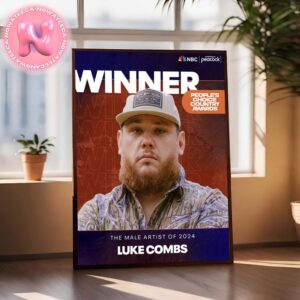 Luke Combs Just Won The Male Artist Of 2024 At The Peoples Choice Country Awards Home Decor Poster Canvas