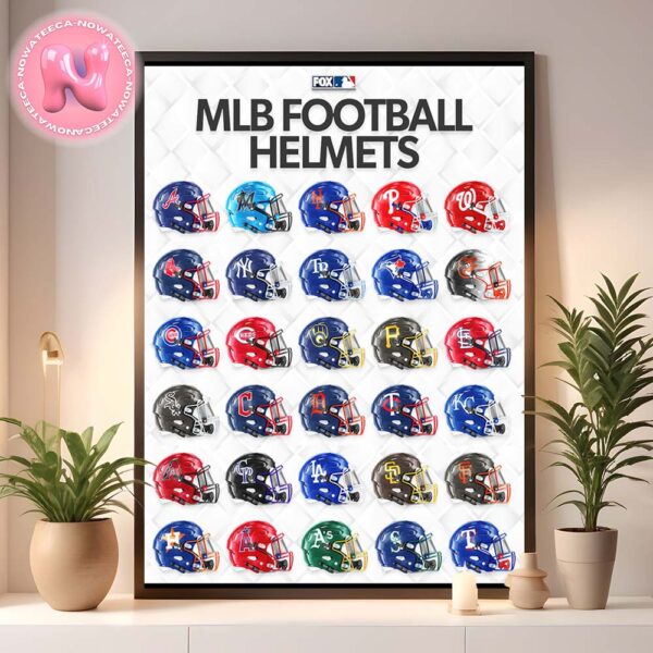 MLB Football Helmets All Team Of Season Home Decor Poster Canvas