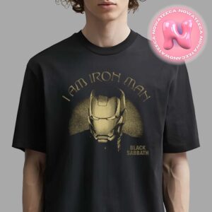 Marvel Iron Man By Black Sabbath I Am Iron Man Circle Design Black Unisex T-Shirt