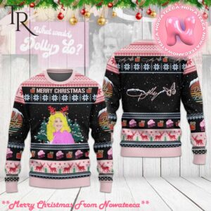 Merry Christmas In Dolly We Trust What Would Dolly Do Ugly Sweater Gift For Men And Women