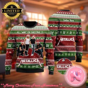 Metallica Band Members Holiday Style All I Want For Christmas Is Metallica Xmas Ugly Christmas Sweater Gift For Holiday