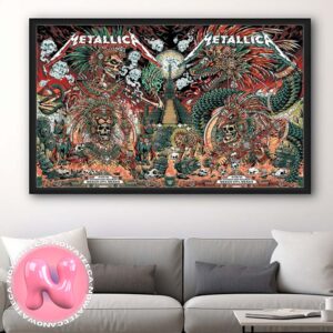 Metallica M72 Mexico City Full Show Combined Poster Concert For Estadio GNP Seguros At Mexico City On September 27th And 29th 2024 Home Decor Poster Canvas