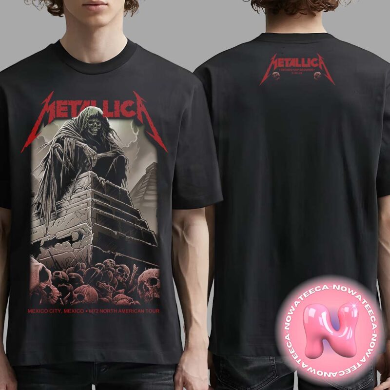 Metallica M72 Mexico City Night 1 Merch Tee For Estadio GNP Seguros On September 20th 2024 M72 North American Tour Two Sides Unisex T Shirt