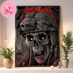 Metallica M72 Mexico City Night 2 Poster At Estadio GNP Seguros On September 22th 2024 M72 North American Tour Home Decor Poster Canvas