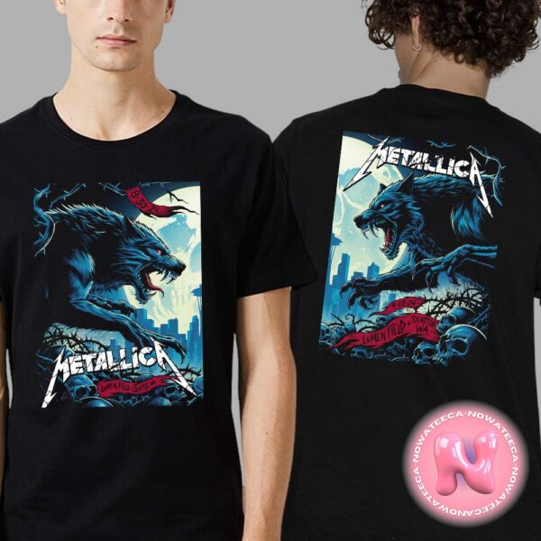 Metallica M72 Seattle WA Full Show Combined Poster At Lumen Field On August 30 And September 01 2024 Final US No Repeat Weekend M72 North American Tour Two Sides Unisex T-Shirt