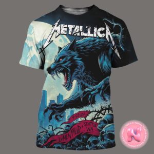 Metallica M72 Seattle WA Night 2 Poster At Lumen Field On September 1 2024 Final US No Repeat Weekend M72 North American Tour The Wolf Art All Over Print Shirt