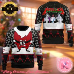 Metallica Merry Christmas Master Of Puppets Santa Style Snowy Night Holiday Ugly Christmas Sweater Gift For Holiday 2024