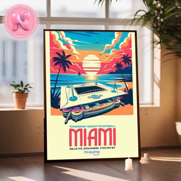 Miami Dolphins Vs Bufalo Bills Matchup On Thurday Night Football At Hard Rock Stadium Miami Gardens FL NFL Unisex T-Shirt Home Decor Poster Canvas