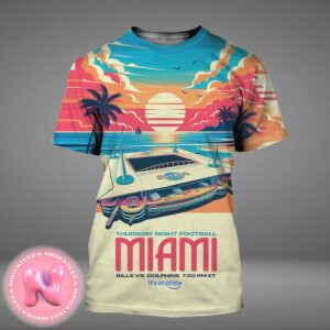 Miami Dolphins Vs Bufalo Bills Matchup On Thurday Night Football At Hard Rock Stadium Miami Gardens FL NFL Unisex T-Shirt All Over Print Shirt