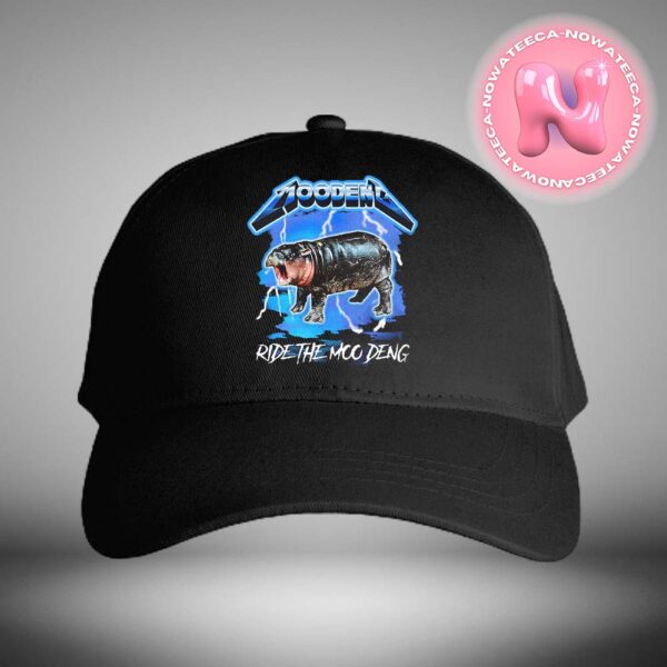 Moo Deng Ride The Moo Deng Cover Metallica Ride The Lightning Funny Parody Classic Cap Hat Snapback