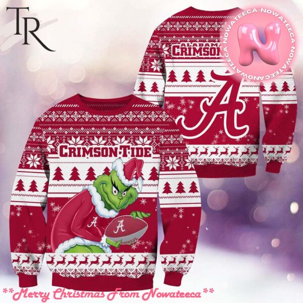 NCAA Alabama Crimson Tide Grinch Christmas Ugly Sweater Gift For Men And Women