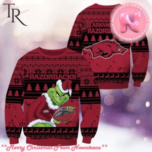 NCAA Arkansas Razorbacks Grinch Christmas Ugly Sweater Gift For Men And Women