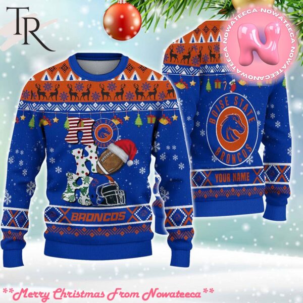 NCAA Boise State Broncos HO HO HO Ugly Christmas Sweater Gift For Men And Women