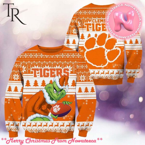 NCAA Clemson Tigers Grinch Christmas Ugly Sweater Gift For Men And Women