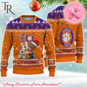 NCAA Clemson Tigers HO HO HO Ugly Christmas Sweater Gift For Men And Women