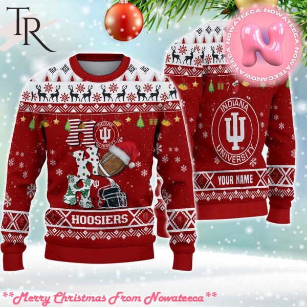 NCAA Indiana Hoosiers HO HO HO Ugly Christmas Sweater Gift For Men And Women