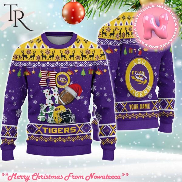 NCAA LSU Tigers HO HO HO Ugly Christmas Sweater Gift For Men And Women