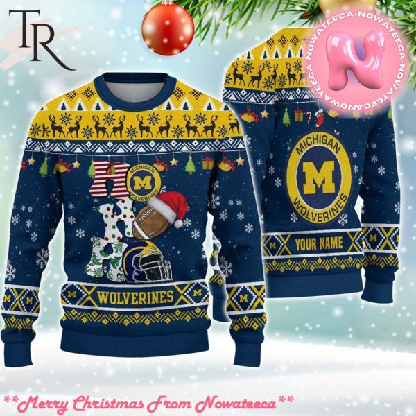 NCAA Michigan Wolverines HO HO HO Ugly Christmas Sweater Gift For Men And Women