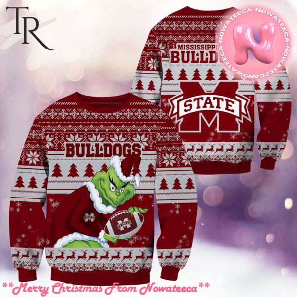 NCAA Mississippi State Bulldogs Grinch Christmas Ugly Sweater Gift For Men And Women