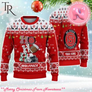 NCAA NC State Wolfpack HO HO HO Ugly Christmas Sweater Gift For Men And Women