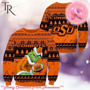 NCAA Oklahoma State Cowboys Grinch Christmas Ugly Sweater Gift For Men And Women