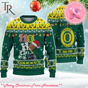 NCAA Oregon Ducks HO HO HO Ugly Christmas Sweater Gift For Men And Women