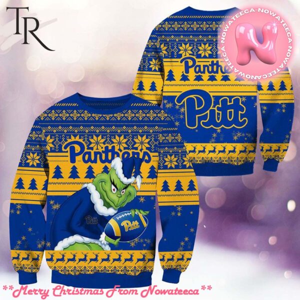 NCAA Pittsburgh Panthers Grinch Christmas Ugly Sweater Gift For Men And Women