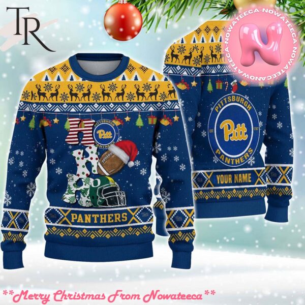 NCAA Pittsburgh Panthers HO HO HO Ugly Christmas Sweater Gift For Men And Women