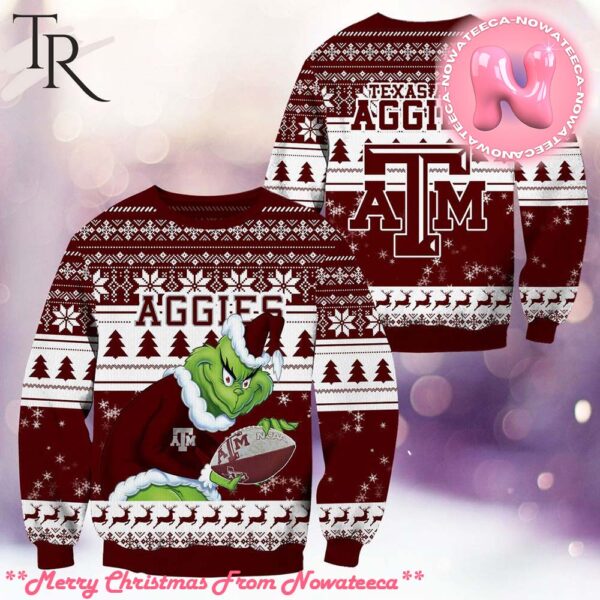 NCAA Texas AM Aggies Grinch Christmas Ugly Sweater Gift For Men And Women