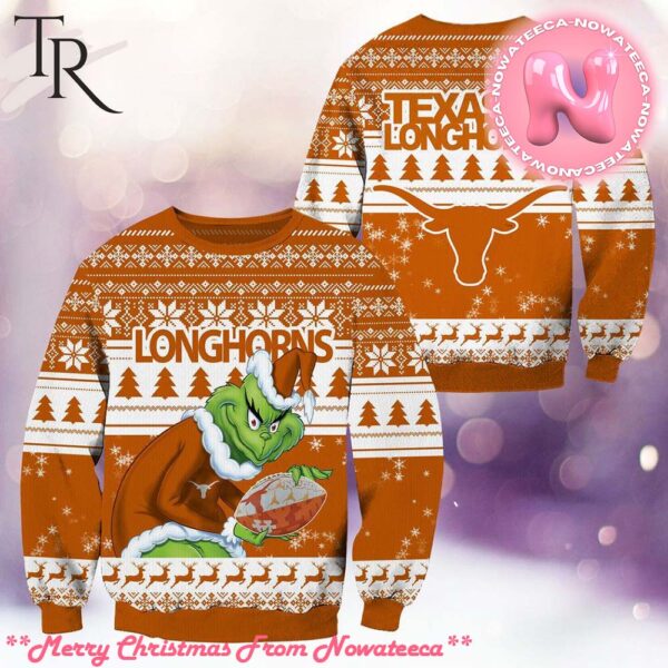 NCAA Texas Longhorns Grinch Christmas Ugly Sweater Gift For Men And Women