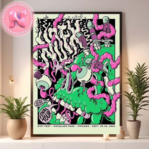 NOFX Live Show Music Concert Poster For Riot Fest In Douglass Park Chicago On September 20-22th 2024 Home Decor Poster Canvas