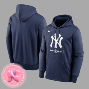 New York Yankees Nike 2024 MLB Postseason Authentic Collection Therma Pullover Unisex Hoodie