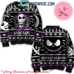 Nightmare Before Christmas Sarcasm Mentally Hilarious Ugly Christmas Sweater Gift For Holiday