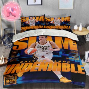 Orange Metal Slam 252 Caitlin Clark From Indiana Fever In The Cover Bedding Set