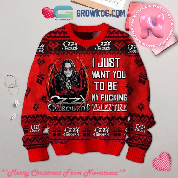 Ozzy Osbourne My Valentine Ugly Christmas Sweater Gift For Holiday