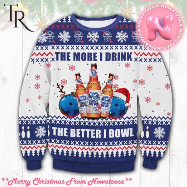 Pabst Blue Ribbon Bowling Ugly Sweater Gift For Men And Women