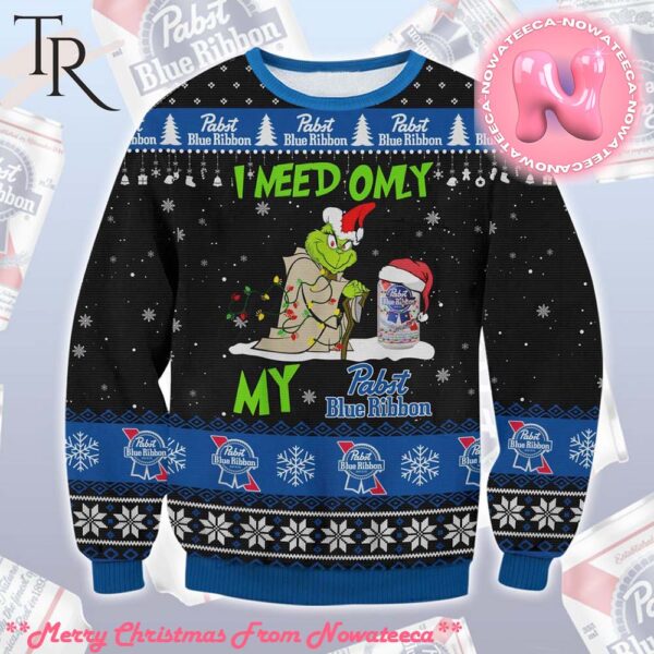 Pabst Blue Ribbon Grinch Need Ugly Sweater Gift For Men And Women