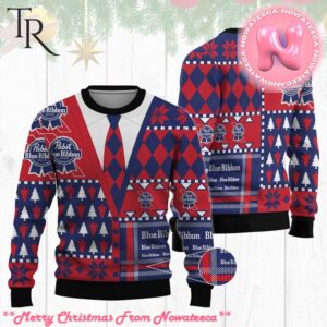 Pabst Blue Ribbon Tie Ugly Sweater Gift For Men And Women