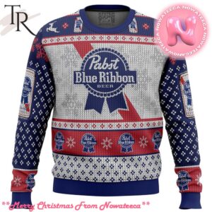 Pabst Blue Ribbon Ugly Christmas Sweater Gift For Men And Women