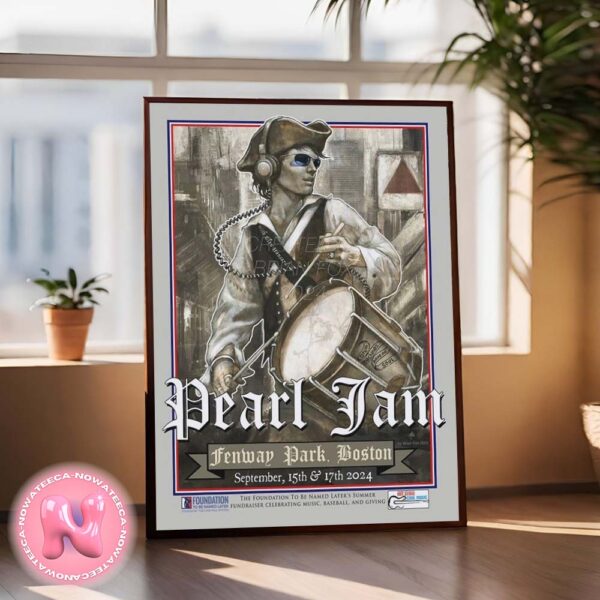 Pearl Jam Concert Live Show Two Night Poster For Fenway Park Boston On September 15th And 17th 2024 Foundation To Be Named Later Event Home Decor Poster Canvas