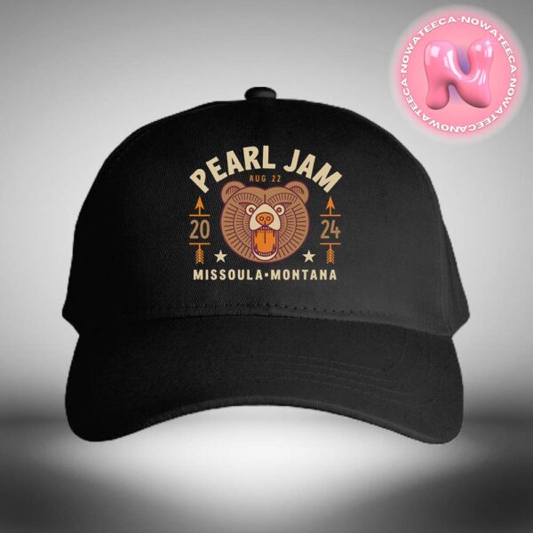 Pearl Jam Live Show Event Logo For Missoula Montana On August 22th 2024 The Bear Art Classic Cap Hat Snapback